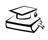picture of education  - Book and bachelor hat education symbol knowledge concept - JPG 