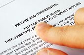 stock photo of confidential  - Focus on the privacy and confidential issues - JPG 