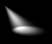 stock photo of spotlight  - spot lights in black back ground  - JPG 