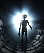 picture of science  - Alien warrior 3d illustration science fiction scene - JPG 
