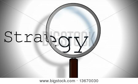 Picture or Photo of Strategy business concept with magnifying glass