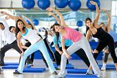 picture of fitness  - group of gym people in an aerobics class - JPG 