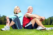 image of fitness  - Senior healthy fitness couple - JPG 