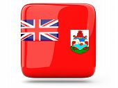 picture of bermuda  - Glossy square icon of flag of bermuda - JPG 