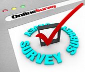pic of survey  - A web browser window shows the words Online Survey and a check mark in box - JPG 