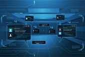 stock photo of illustration  - illustration of chatting window on abstract technical background - JPG 