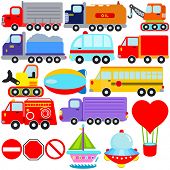 picture of transportation  - A colorful set of cute Vector Icons  - JPG 