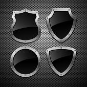 picture of security  - Set of vector shields - JPG 