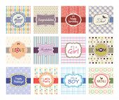 stock photo of holidays  - set of greeting cards design - JPG 