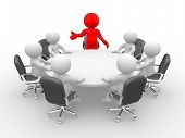 picture of leadership  - Leadership and team at conference table - JPG 