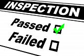pic of tickbox  - Inspection report results filled out with Passed chosen isolated on white - JPG 