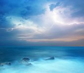 image of nature  - Rocks and sea storm - JPG 