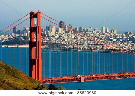 Picture or Photo of Golden Gate Bridge and downtown San Francisco