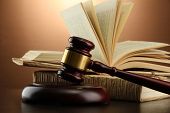 picture of right  - wooden gavel and books on wooden table - JPG 