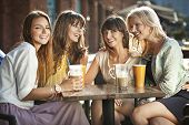 stock photo of food  - Group of young women drinking coffee - JPG 