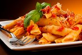 stock photo of time  - Pasta with tomato sauce and parmesan - JPG 
