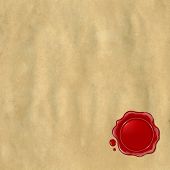 stock photo of credence  - Wax Seal With Old Paper - JPG 