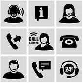 pic of helpline  - Call center icons set - JPG 