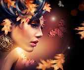 picture of nature  - Autumn Woman Fashion Portrait - JPG 