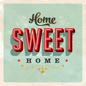 stock photo of sign  - Vintage Home Sweet Home Sign  - JPG 