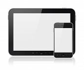 picture of business concept  - Modern digital tablet PC with mobile smartphone like apple ipad and iphone - JPG 