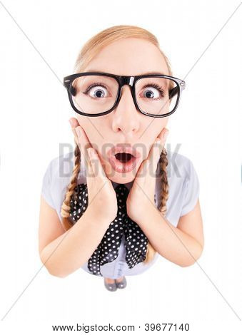 Picture or Photo of Photo of a funny surprised girl