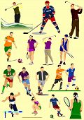 stock photo of golf  - Few kinds of sport games - JPG 