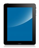 stock photo of computer  - Tablet Computer or pad with a reflection - JPG 