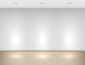 stock photo of interior  - Empty interior with halogen lamps - JPG 