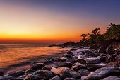 image of nature  - Tropical beach at beautiful sunset - JPG 