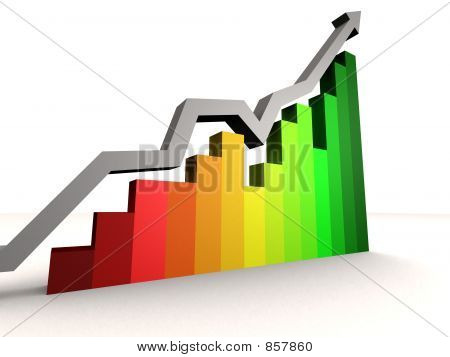 Picture or Photo of 3d rendered rising statistic