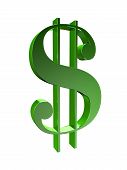 pic of dollar  - 3d rendered illustration of a green dollar sign - JPG 