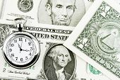 image of watch  - Pocket watch and banknotes - JPG 