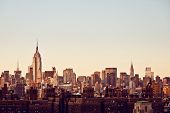 picture of bridge  - New York city skyline taken from Brooklyn bridge - JPG 