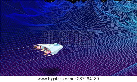 Poster: Arcade Space Ship Flying Through