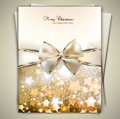 picture of illustration  - Greeting card with white bow and copy space - JPG 