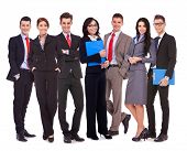 picture of leadership  - happy successful business team isolated on white background - JPG 