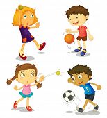 foto of pals  - illustration of kids on a white background - JPG 