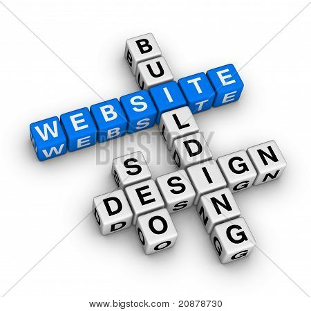 Picture or Photo of Website building (blue white crossword puzzle series)