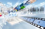 picture of internet  - Internet and multimedia sharing concept with pictures - JPG 