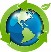 picture of globe  - illustration abstract green globe with green arrows - JPG 