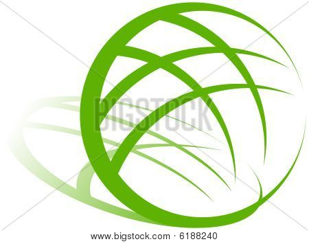 Picture or Photo of Globe green  isolated on a white background.