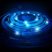 pic of technology  - Abstract retro technology circles vector background - JPG 