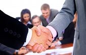 stock photo of handshake  - business team and handshake - JPG 