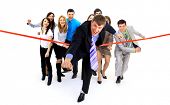 pic of steady  - Businesspeople crossing the finish line - JPG 