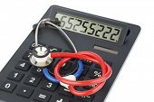 foto of  photo  - stethoscope and calculator - JPG 