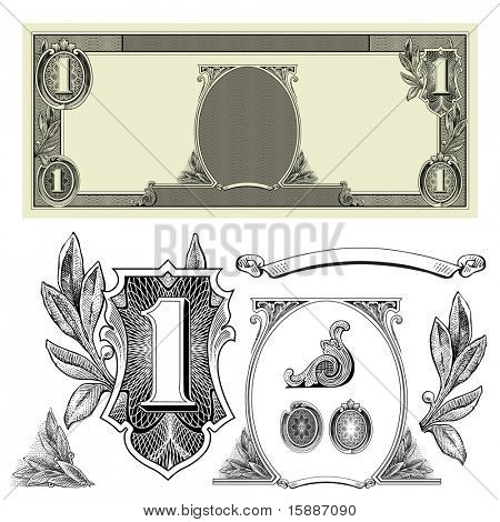Picture or Photo of Vector Certificate and Money Ornaments