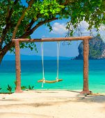 stock photo of teeter  - Relaxing in Pardise Holiday Memory - JPG 