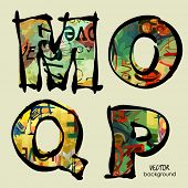 stock photo of art  - art set of sketching stylization alphabet in vector - JPG 