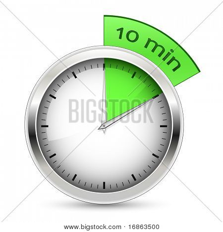 Picture or Photo of 10 minutes. Timer vector illustration.